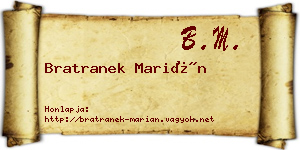 Bratranek Marián névjegykártya